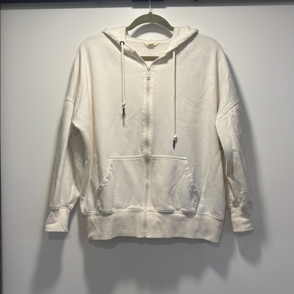 Cream Zip-Up Hoodie
